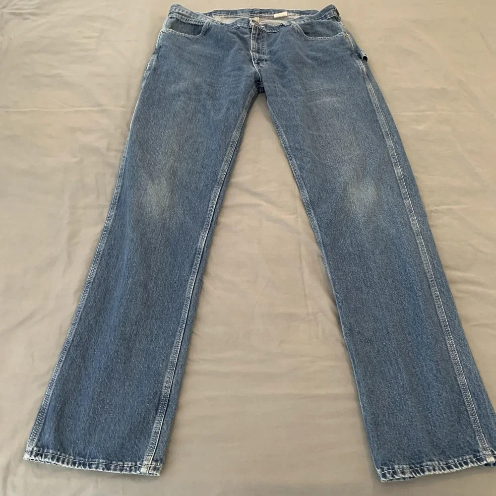 Key Carpenter Jeans Mens 38x36 Blue Medium Wash Relaxed Straight Denim Pants